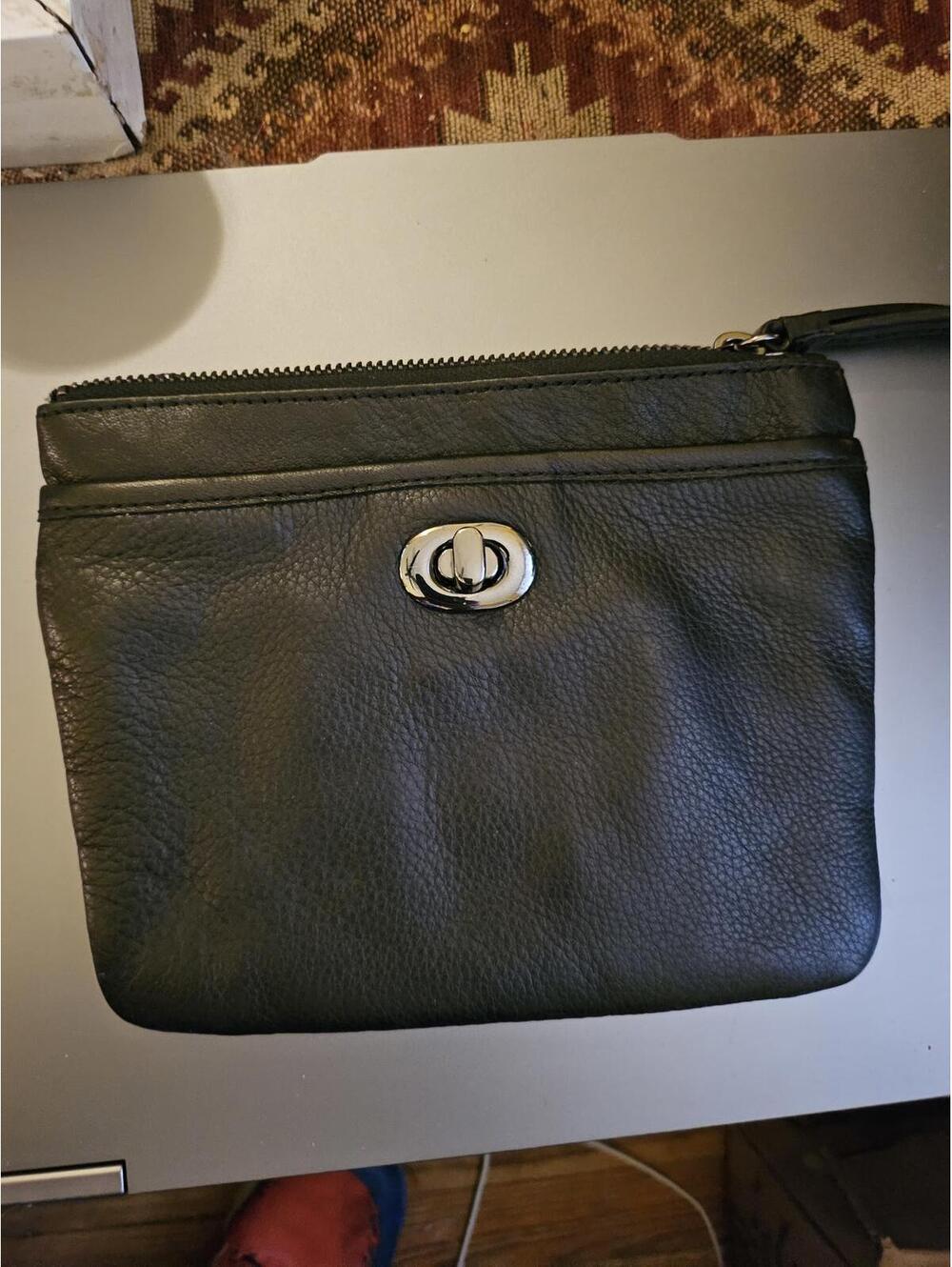 Margot Black Purse/  Bag, Very Soft, Zip Close, Outer Pocket, ID pocket EUC